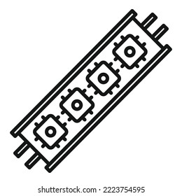 Led Strip Modul Symbol Umrissvektor. Diode Licht. Streifenband