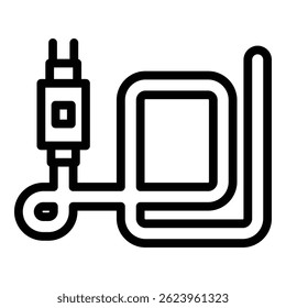 Led strip plug icon. Outline led strip plug vector icon for web design isolated on white background