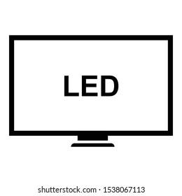 led television icon black and isolated vector illustration