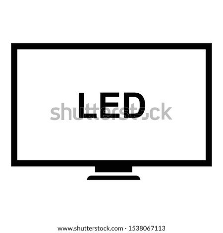 led television icon black and isolated vector illustration