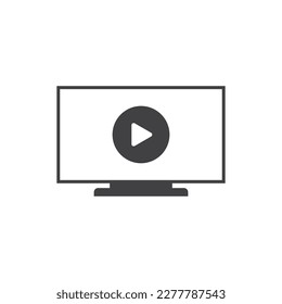 
led television icon vector flat line illustration