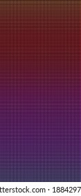 Led texture. Pixel screen. Digital display. Electronic diode effect. Lcd monitor with dots. Vector illustration. Orange purple blue videowall. Projector grid template with bulbs. Television background