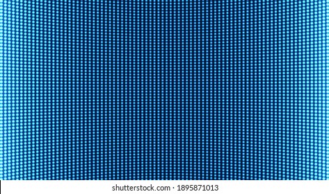 Led texture. Pixel screen. Digital display. Electronic diode effect. Lcd monitor with dots. Blue videowall. Projector grid template with bulbs. Television background. Vector illustration.