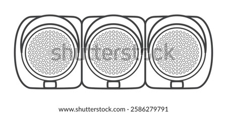 LED traffic light. Public property. Vector illustration.