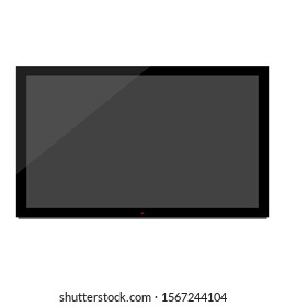 LED TV with blank dark screen isolated on white background. vector illustration