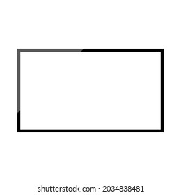 LED TV with blank white flat screen display isolated on white background. vector illustration 