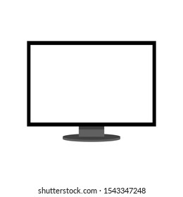 LED TV with blank white screen isolated on white background. vector illustration 