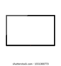 LED TV with blank white screen isolated on white background. vector illustration