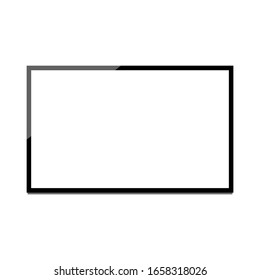 TV LED con pantalla blanca aislada en fondo blanco. ilustración vectorial