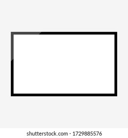 LED-TV mit weißem leerem Bildschirm auf grauem Hintergrund isoliert. Vektorgrafik