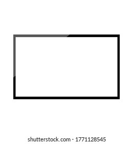 LED TV with blank white screen isolated on white background. vector illustration