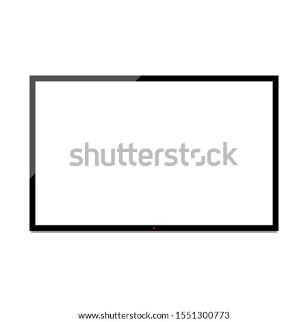 LED TV with blank white screen isolated on white background. vector illustration