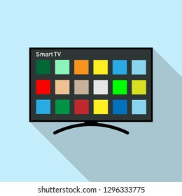 LED TV with colorful application buttons on display.