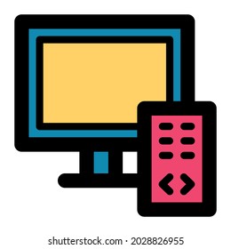 Led TV filled line icon, suitable for set electonics icons