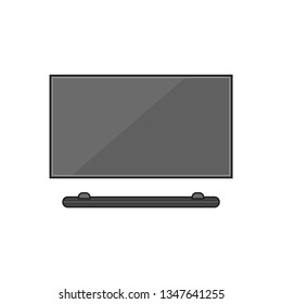 Led TV. Flat icon of modern household appliances isolated on white background. Vector illustration