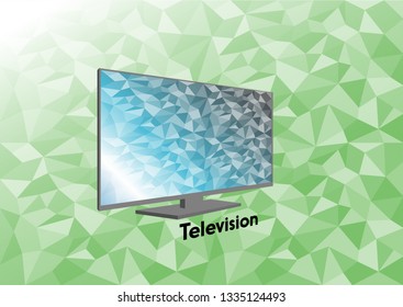 LED tv, flat screen on a background image, polygon colors beautiful.