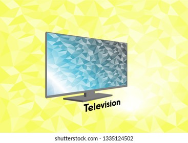 LED tv, flat screen on a background image, polygon colors beautiful.