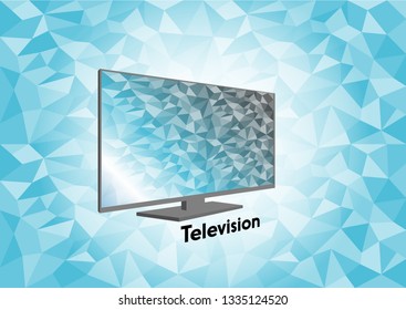 LED tv, flat screen on a background image, polygon colors beautiful.
