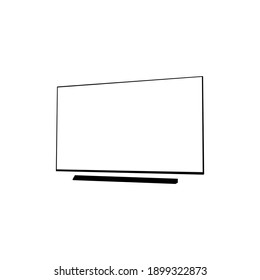 LED TV Monitor Icon Isolated in White Background