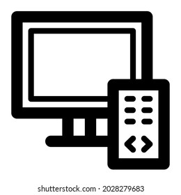 Led TV outline icon, suitable for set electonics icons
