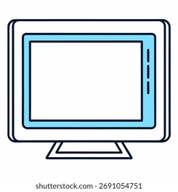 Vector de contorno de TV led sobre fondo blanco