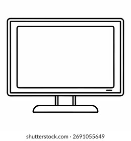 Vector de contorno de TV led sobre fondo blanco