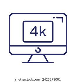 Led tv screen, icon of 4k Technology in trendy style
