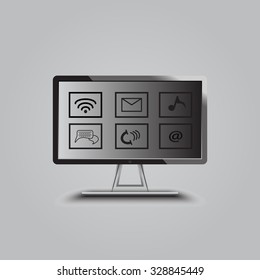 Led Tv and six symbols