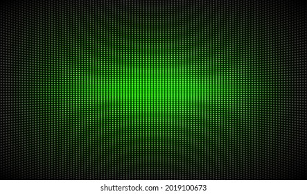 Led TV texture. Digital display. Green videowall. Lcd monitor with points. Television background. Pixel screen. Electronic diode effect with bulbs. Projector grid template. Vector illustration.