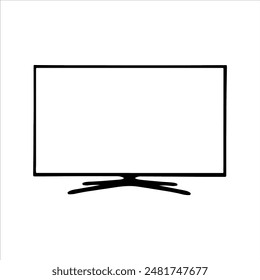 Led tv vector silhouette isolated on white background. Led tv icon illustration design.