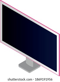 Led Tv weiß mit Rosa in der Isoometrie