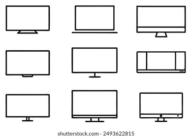 LED TVs Creative Line Art Illustration Concepts Collection