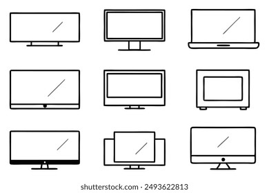 GALERÍA de las técnicas simples de la ilustración del arte de línea de los televisores led