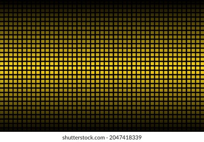 led video wall screen texture background  square tv panel and golden gradient color  abstract screen and pixel pattern 