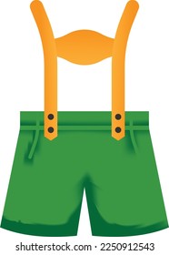 Concepto de Lederhosen, diseño de iconos de color vectorial del conjunto Oktoberfest, símbolo germánico, símbolo de la cultura de Alemania, tradiciones de Deutschland Ilustración de material Elementos 