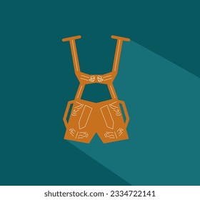 Lederhosen concept, Oktoberfest outfit vector color icon design, Germanic symbol, Germany culture sign, Deutschland traditions Elements stock illustration