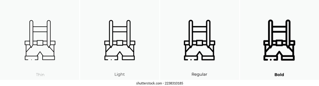 lederhosen icon. Thin, Light Regular And Bold style design isolated on white background