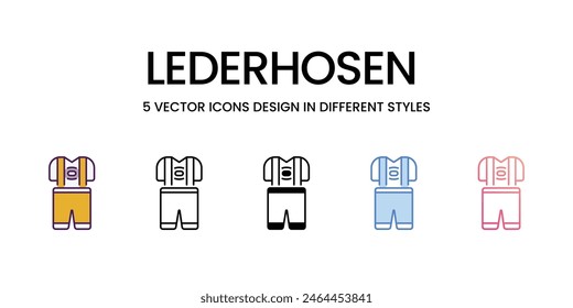 Lederhosen icons different style vector stock illustration