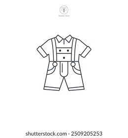 Lederhosen, oktoberfest and clothing, festival costume icon symbol vector illustration isolated on white background