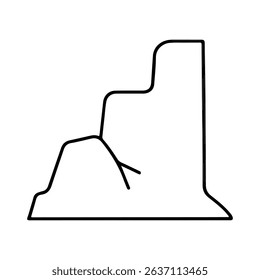 Ledge icon on white background vector
Vector line icon rock climbing, mountaineering, tourism