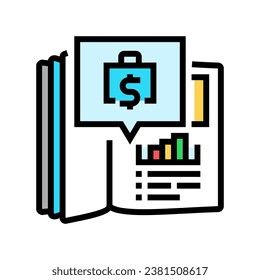 Ledger Buch Farbe Symbol Vektor. Buchschild. einzelne Symbolillustration