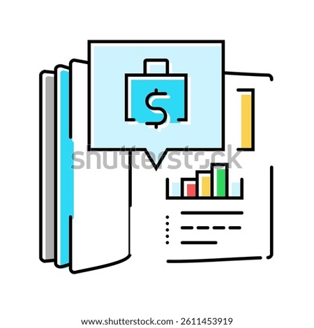 ledger book color icon vector. ledger book sign. isolated symbol illustration