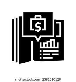 vector de icono de glifo de libro mayor. signo de libro mayor. ilustración de símbolo aislado