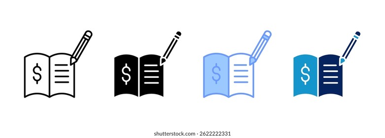Ledger Book Icon Set Multiple Style Collection