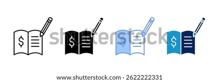 Ledger Book Icon Set Multiple Style Collection