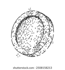 Moneda de libro de contabilidad dibujada a mano. Par descentralizado, activo digital, Vector de moneda de libro de inversión de tecnología financiera. ilustración negra aislada