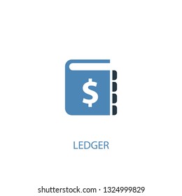 ledger concept 2 colored icon. Simple blue element illustration. ledger concept symbol design. Can be used for web and mobile UI/UX