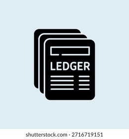 Ledger Documents Icon Illustration on Transparent Background