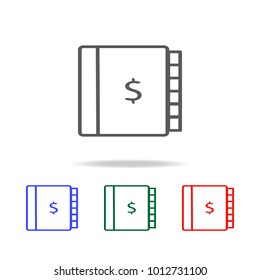 Ledger & Dollar Sign icon. Element of finance multi colored icons for mobile concept and web apps. Thin line icon for website design and development, app development. Premium icon on white background