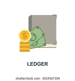 Ledger flat icon. Colored sign from cryptocurrency collection. Creative Ledger icon illustration for web design, infographics and more